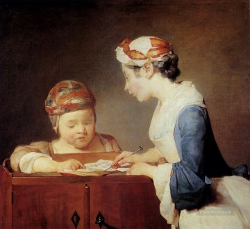 Jean Baptiste Simeon Chardin Painting - The Teacher Jean Baptiste Simeon Chardin